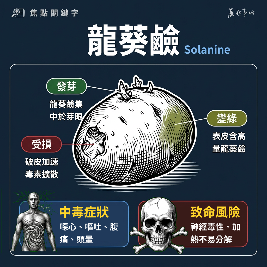 龍葵鹼（solanine）風險示意圖